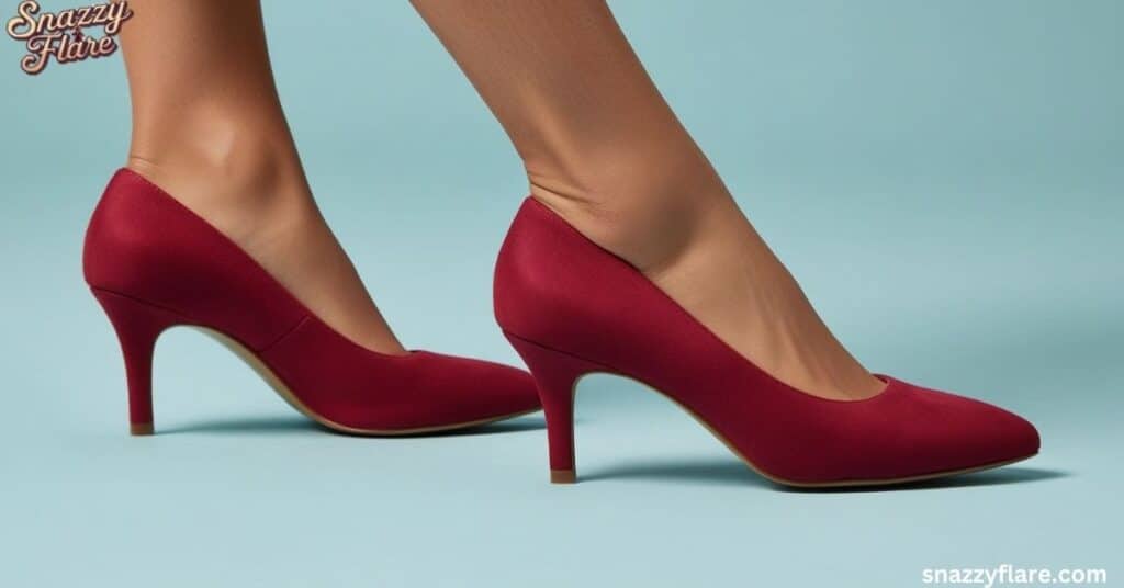 Woman in sleek red heels. snazzyflare