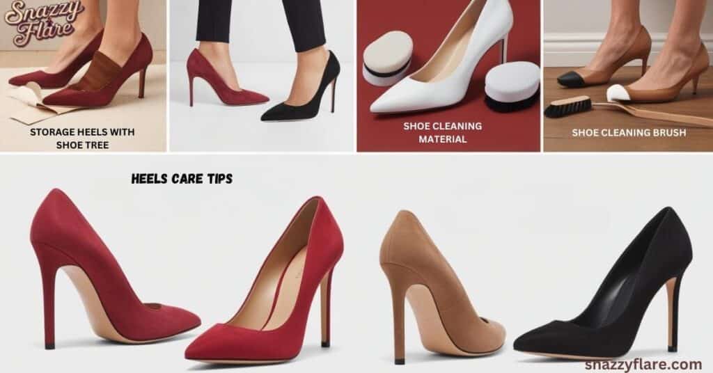 Tips for storing, cleaning, adding heel caps, and replacing high heels, snazzyflare