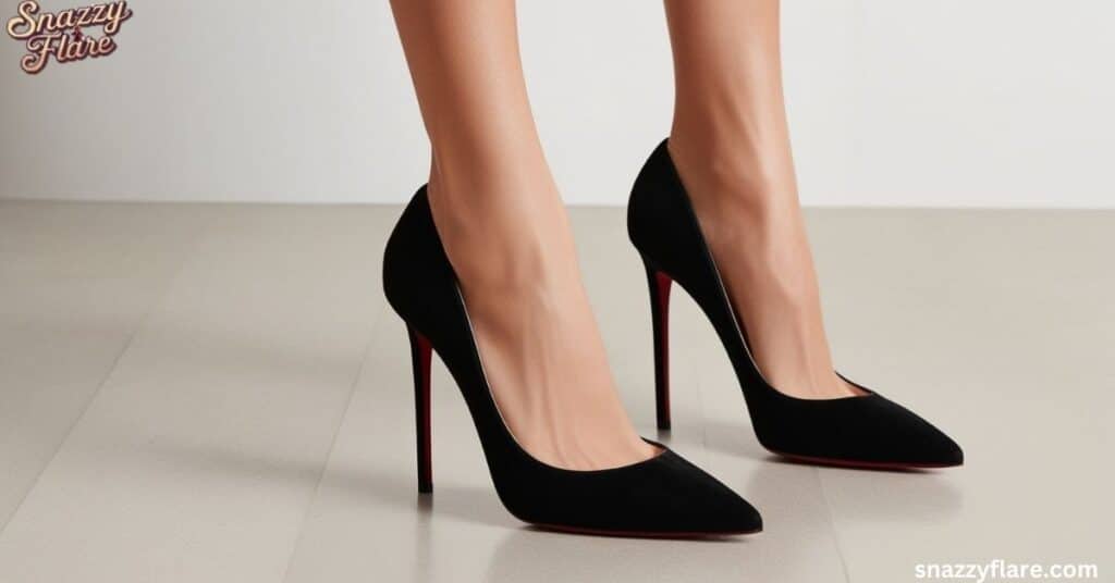 Elegant black high heels with red soles, SnazzyFlare